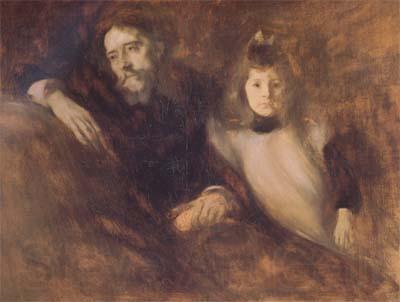 Eugene Carriere Alphonse Daudet and His Daughter (mk06)